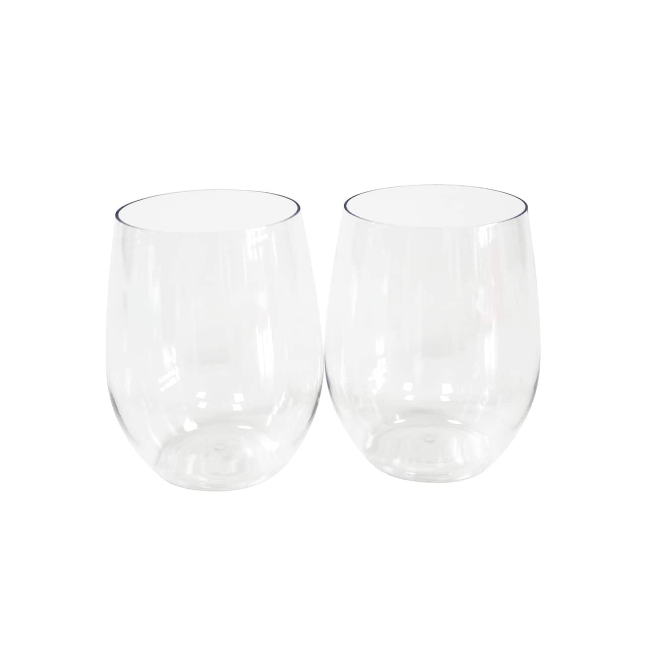 12oz. Clear Plastic Stemless Wine Glasses by Celebrate It™, 20ct.